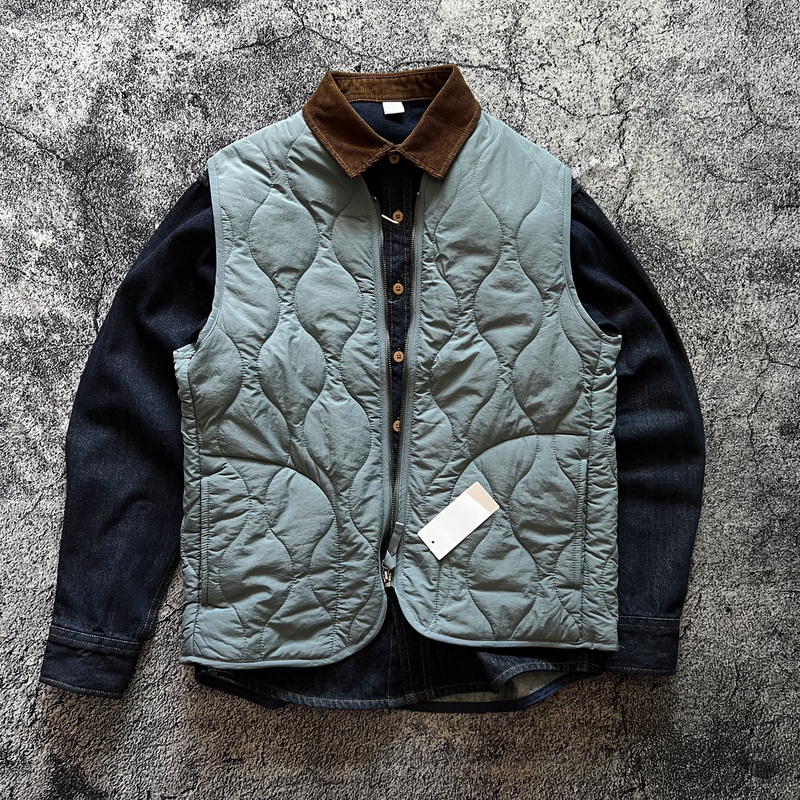 Simple, Basic, Versatile Quilted Cotton Vest with a Gourd Pattern, Lightweight, Warm, Sleeveless, Trendy