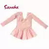 Sansha Children's ballet dance suit Cotton long sleeve Chiffon dress Children's national dance body practice gymnastics suit