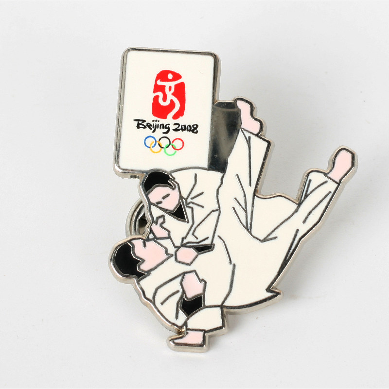 Beijing 2008 Olympic Games Badge Judo Figure Sports Badge Official Medal