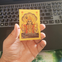 Original imported Indian Vishnu Narayana Krishna painted body card metal sheet can be placed in the mobile phone case