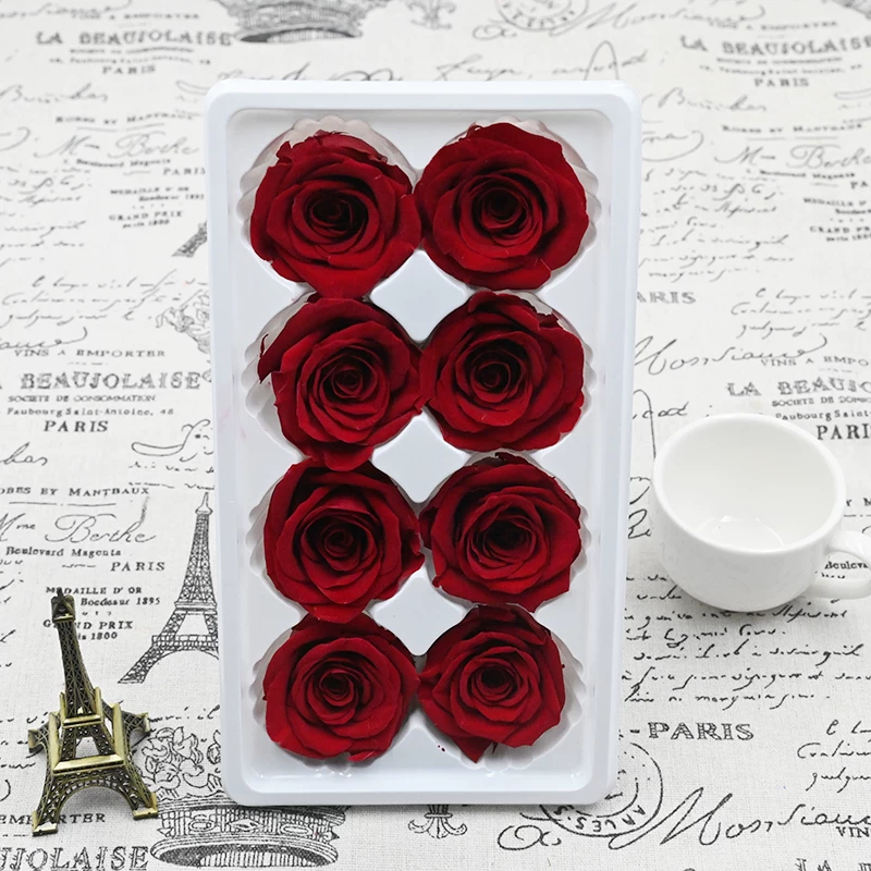 幻花永生花 A-grade 4-5 roses 8 pieces/box diy material high-end real flower hand-held dried flower flower material