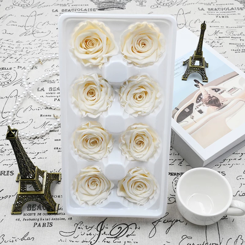 幻花永生花 A-grade 4-5 roses 8 pieces/box diy material high-end real flower hand-held dried flower flower material