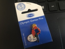 2000 Sydney Olympic Games badge Platypus bicycle mascot badge