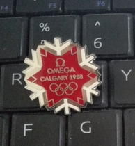 2010 Vancouver Winter Olympics Badge Omega Badge 1988 Canadian Carrigal Snowflake Badge