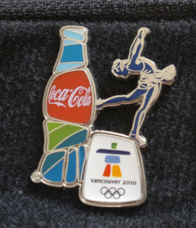 Vancouver 2010 Winter Olympics Badge Sponsor Coca-Cola Sports Bottle Badge Figure Skating Badge