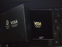 2008 Beijing Olympics sponsor badge VISA badge with original gift box