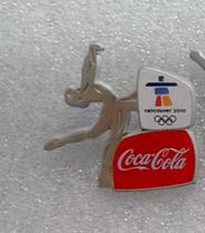 2010 Vancouver Winter Olympics Badge Sponsor Coca-Cola Silver Gray Badge Figure Skating badge