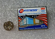 2012 London Olympics Badge US Olympic Committee NOC Sponsor FITNESS Badge Training Center Badge