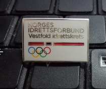 2016 Brazil Rio Olympics badge Norwegian Olympic Committee NOC badge white badge