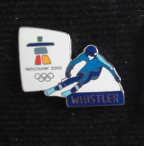 2010 Vancouver Winter Olympics Badges WHITLER Series Badges Ski Badges