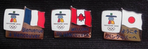 2010 Vancouver Winter Olympics Badge Official Welcome Badge France Japan Canada Single
