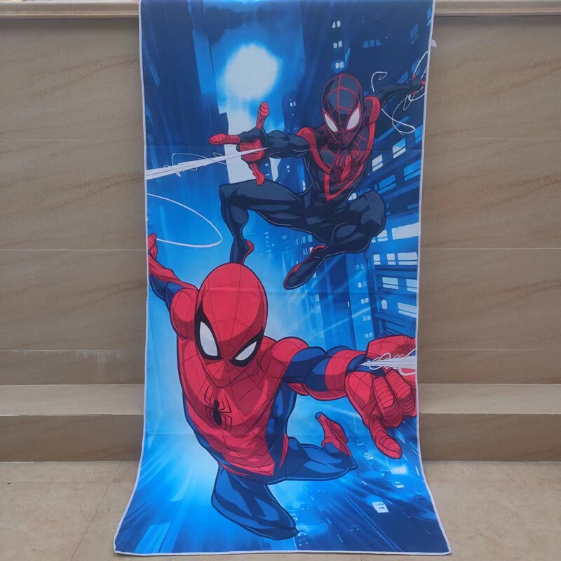 Children's Absorbent Towel Large Size Marvel Spider-Man Quick-Drying Swimming Towel Printed Boy's Cartoon Bath Towel Beach Towel