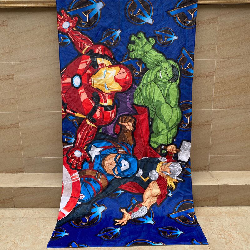 Marvel Avengers Thickened Children's Quilt Pure Cotton Oversized Bath Towel Large Towel Absorbent and Soft 77*150cm
