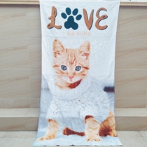 FOREIGN TRADE TAIL SINGLE PURE COTTON ANIMAL BATH TOWELS FULL COTTON BEACH TOWELS PURE COTTON PET DOG TOWEL BLANKET MAT BLANKET CUT DOWN KITTY