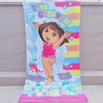 Foreign trade tail single pure cotton cartoon children bath towels full cotton children beach towels pure cotton cut down Dora
