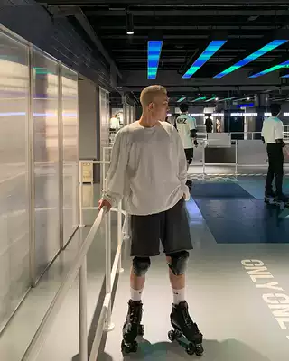 GAHKSTUDIO Black Label series autumn American classic classic flower gray thick cotton T men's and women's models