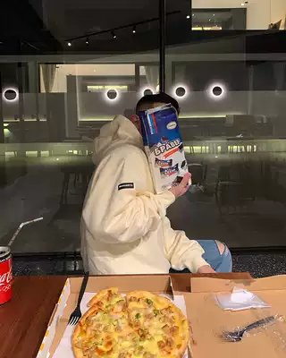 GAHKSTUDIO 2021FW private uniform premium cream hooded sweatshirt plus velvet silhouette high quality