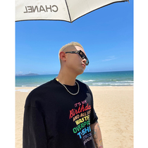 GAHKSTUDIO HAWAII Vacation series spring and summer couture spoof color letter print tee