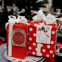 Special red candy cane canes red gift wrapping paper red background white wave dot DIY