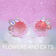 Солнцезащитные очки flowers and cats女童春夏粉色装扮礼物墨镜公主配饰眼镜饰品活动
