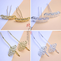 Copper plated snake-shaped snowflake arched hairpin long arched hairpin handmade DIY ancient style headwear hair jewelry material