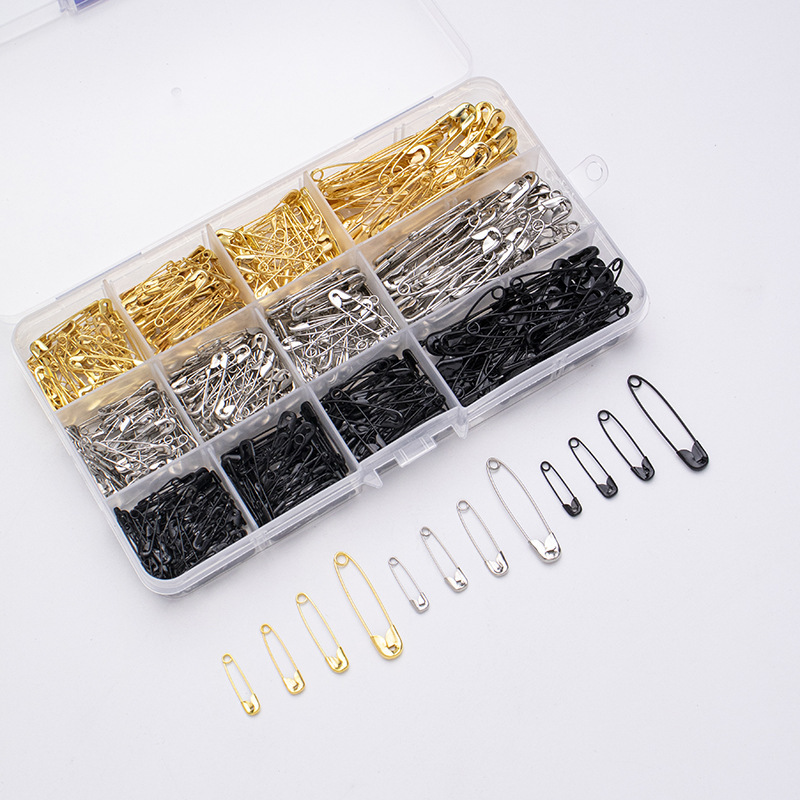 Old-Fashioned Safety Pins for Securing Clothes, Various Sizes, Boxed, Silver, Gold, Black, Clothing Tags, Paper Clips Old-Fashioned Safety Pins for Securing Clothes, Various Sizes, Boxed, Silver, Gold, Black, Clothing Tags, Paper Clips
