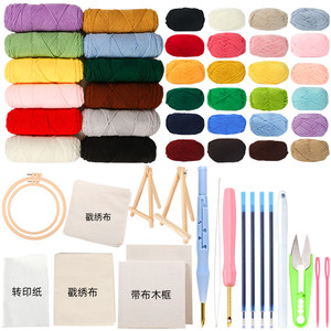 Needle Felting Tool and Material Set, Yarn for Handmade DIY Creative Cartoon Simple Russian Needle Felting Complete Set