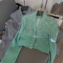 Fashionable Chiroe Small Fragrant Long Sleeve Blazer 2021 New Autumn New Joker Short Cardigan Square Buckle Top