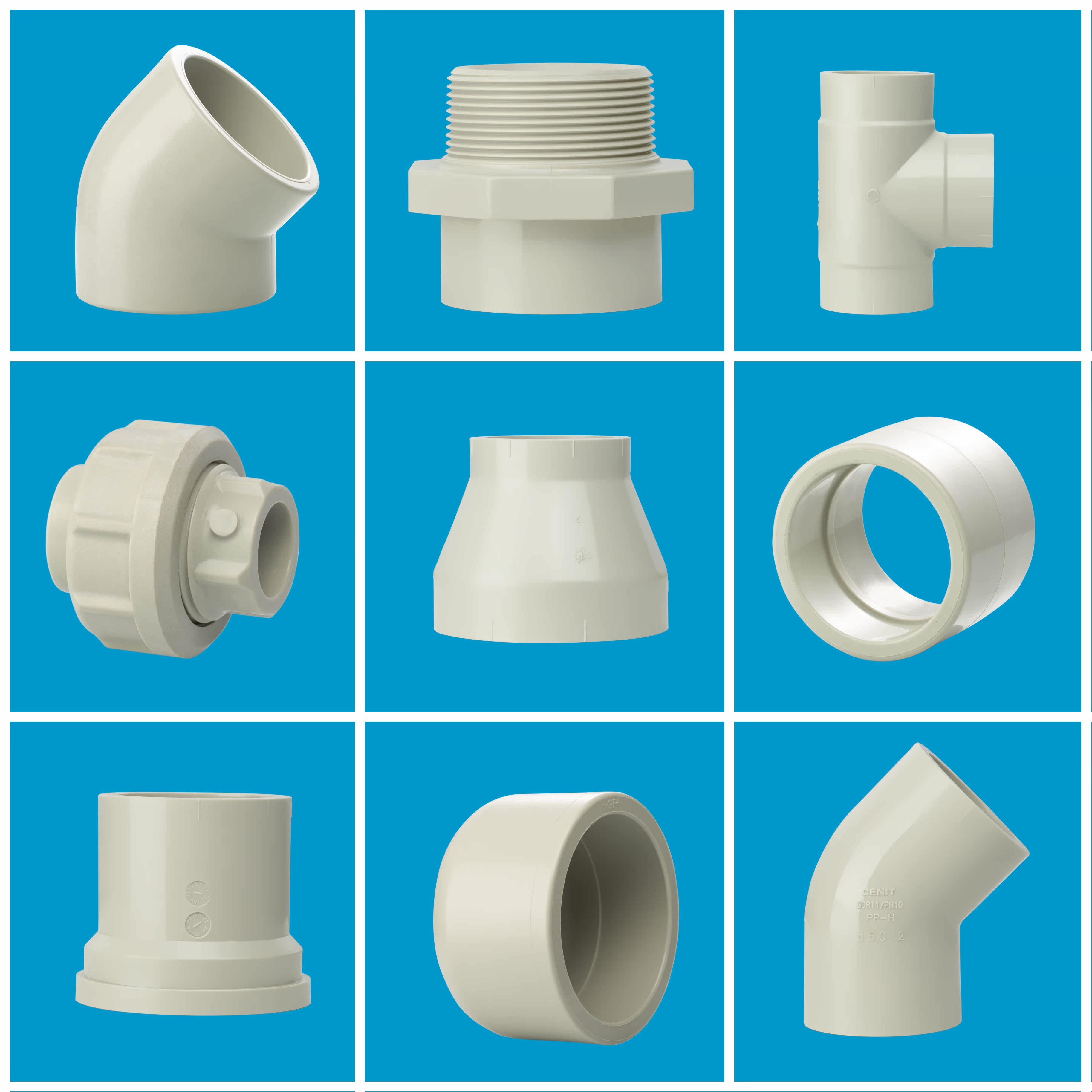 PPH by order PPH90 degree positive tee PPH pipe hoop PPH external wire PPH45 degree elbow 25