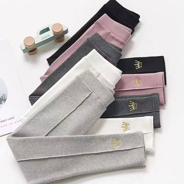 Girl Beats Bottom Pants Plus Suede Thickened New Autumn Winter Long Pants CUHK Tong Pure Cotton Korean Version Integrated Suede Warm External Wear Tide 