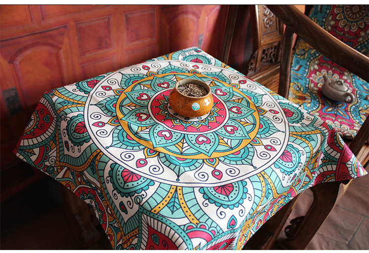 Bohemian gió quốc gia và vải lanh retro nhỏ khăn trải bàn khăn trải bàn tròn bàn cà phê vải vuông khăn trải bàn tùy chỉnh - Khăn trải bàn khăn trải