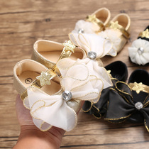 2019 Spring and Autumn 0-1 year old baby girl bow rubber bottom non-slip princess shoes baby toddler shoes birthday