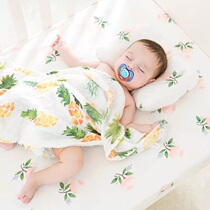 muslin hand-painted wind infant swaddling towel bamboo cotton double-layer newborn gauze towel children bath towel