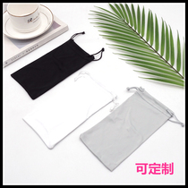 Microfiber glasses bag custom black white gray flannel sunglasses bag bag bag cotton printable logo