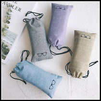 New linen optical myopia glasses bag Custom cotton hemp tow pocket mobile phone bag  Factory direct sales