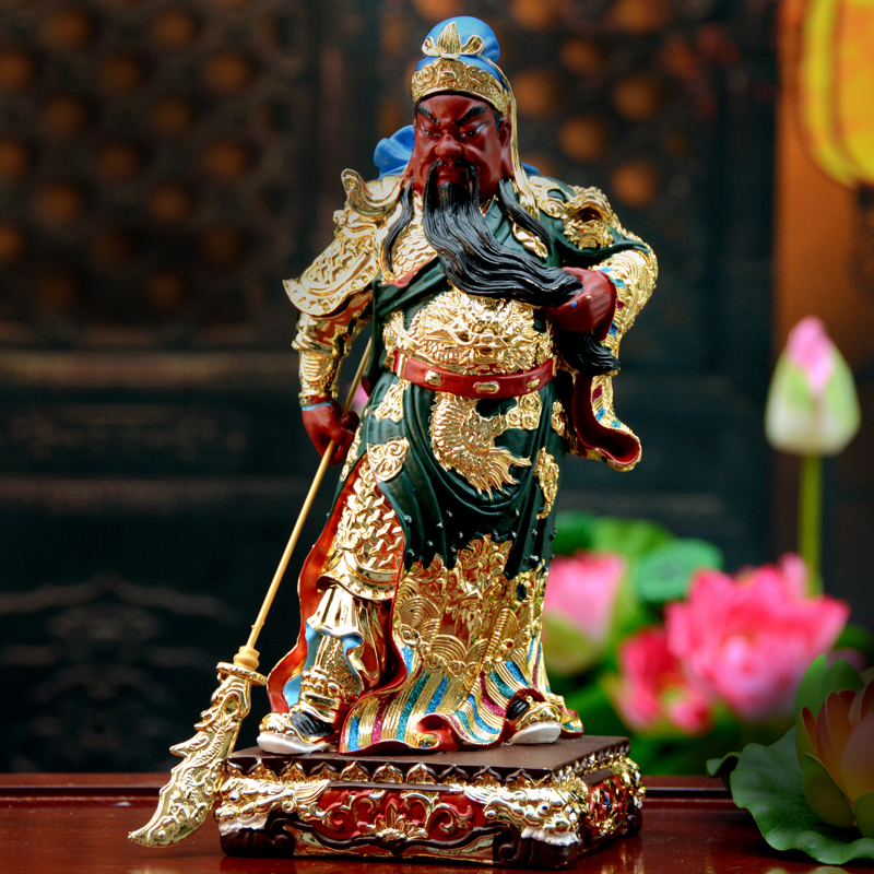 Buddha statue dedicated to Wu Cai God Guan Gong resin statue ornament Wu Cai God Guan Gong statue living room lucky home hall opening