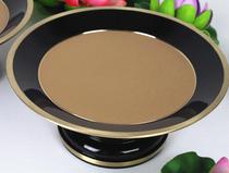 Buddhist Supplies Pure Copper Carved Lotus Flower Plate Gong Fruit Plate for Black Gold Fruit Plate Front 7