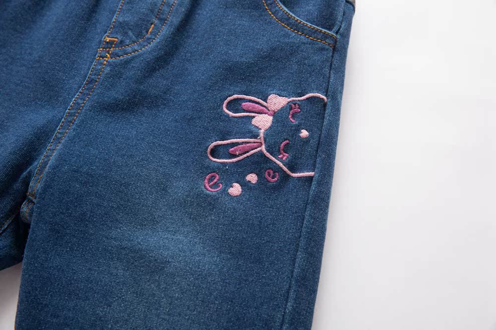 Cá rất nhỏ 2019 mới thu đông 38954 cô gái đan đôi (quần jeans giả lông cừu 100-140 quần yếm jean trẻ em