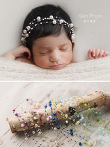 Pearl beaded headdress Hair band Head flower Baby full moon 100-day-old newborn photography props Baby photo