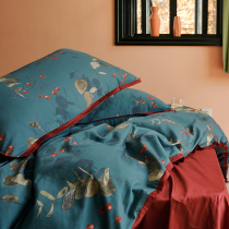 Spring and summer retro American light luxury 60 pieces of tribute satin long-staple cotton cotton cotton four-piece flower versatile high-end kit