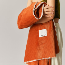 High-grade imported waffle bed blanket autumn winter thick warm sheet coral fleece blanket lunch break blanket sofa blanket