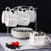 Mongdio cốc cà phê đặt chén gốm châu Âu xương mới hộ gia đình 6 mảnh đặt chén đĩa muỗng cà phê cốc - Cà phê