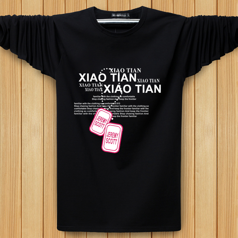 Lỏng kích thước lớn dài tay T-Shirt nam mùa hè phần mỏng cotton vòng cổ áo sơ mi XL fat man thể thao dài tay t-shirt