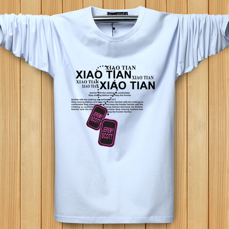 Lỏng kích thước lớn dài tay T-Shirt nam mùa hè phần mỏng cotton vòng cổ áo sơ mi XL fat man thể thao dài tay t-shirt