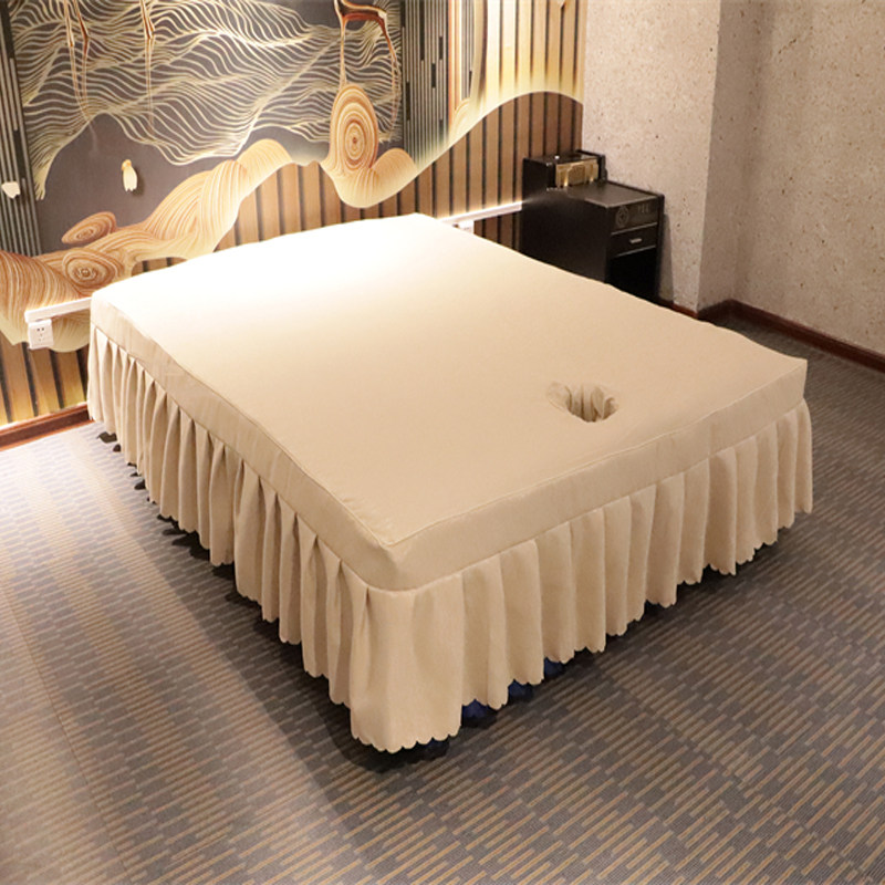 High-end beauty bed cover Thai massage bed Single bed cover with hole bed skirt Two-piece bed Li Physiotherapy bed size customization