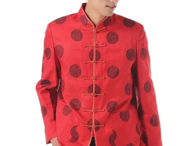 Quần áo nam trung niên Tang phù hợp với áo khoác mùa xuân và mùa thu quốc phục trang phục lễ hội đỏ Trung Quốc cha ông lễ hội quần áo nam