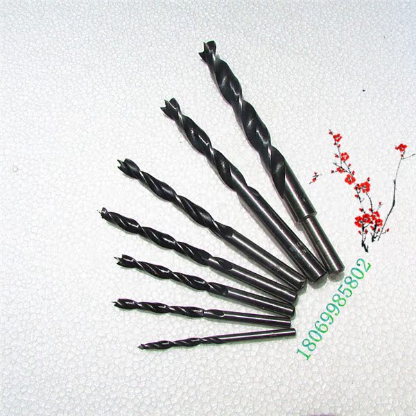 Máy khoan gỗ ba điểm mũi khoan khoan khoan mũi khoan khoan tay khoan khoan điện phụ kiện gỗ lỗ tre - Dụng cụ cắt mũi khoan thép