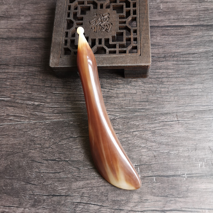 Seven grids Crimson White Buffalo Horn Plucked Tendon Stick Female Face Eyes Face Scraping Board Facial Detox