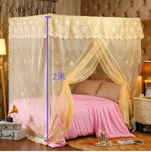 Cửa lưới chống muỗi đơn sợi 1,8 / 1,5m giường không có khung nhà cũ cửa đơn dày mã hóa công chúa truyền thống gió - Lưới chống muỗi mùng bung gấp gọn