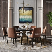 Mới Trung Quốc phong cách bàn ăn gỗ rắn và ghế tròn bàn ăn kết hợp phòng ăn loại bàn ăn Zen tùy chỉnh 676137 - Nội thất văn phòng